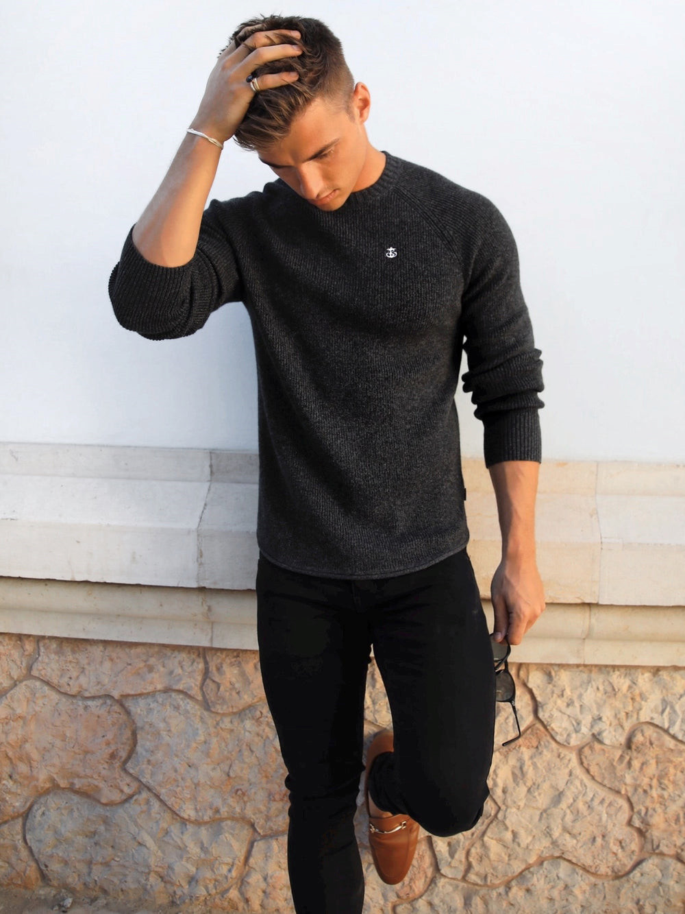 Blakely Olton Knit Jumper Charcoal | OFP387652