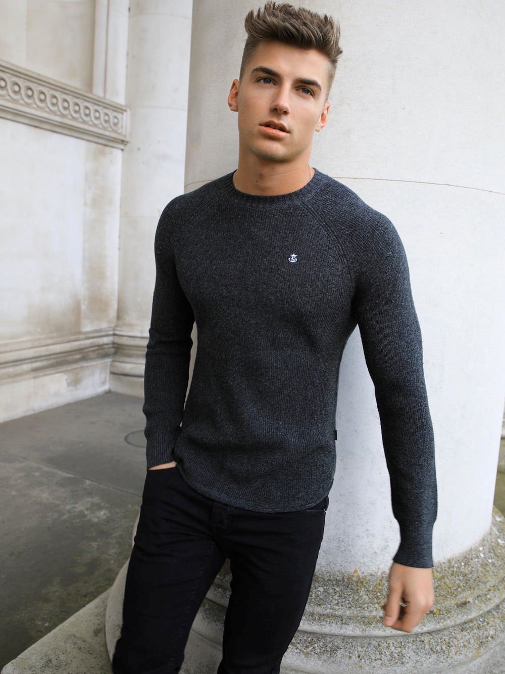 Blakely Olton Knit Jumper Charcoal | OFP387652