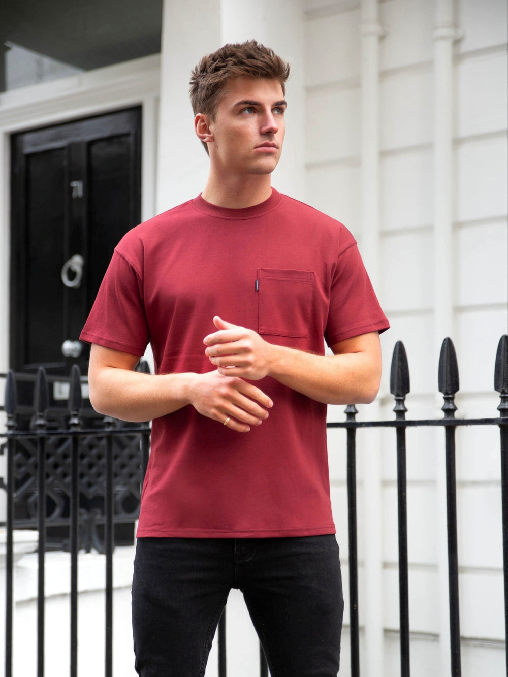 Blakely Relaxed Pocket T-Shirt Bordo | SRP782630