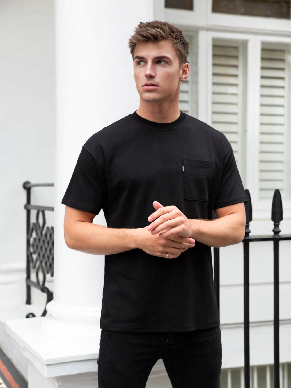 Blakely Relaxed Pocket T-Shirt Siyah | ACO624018