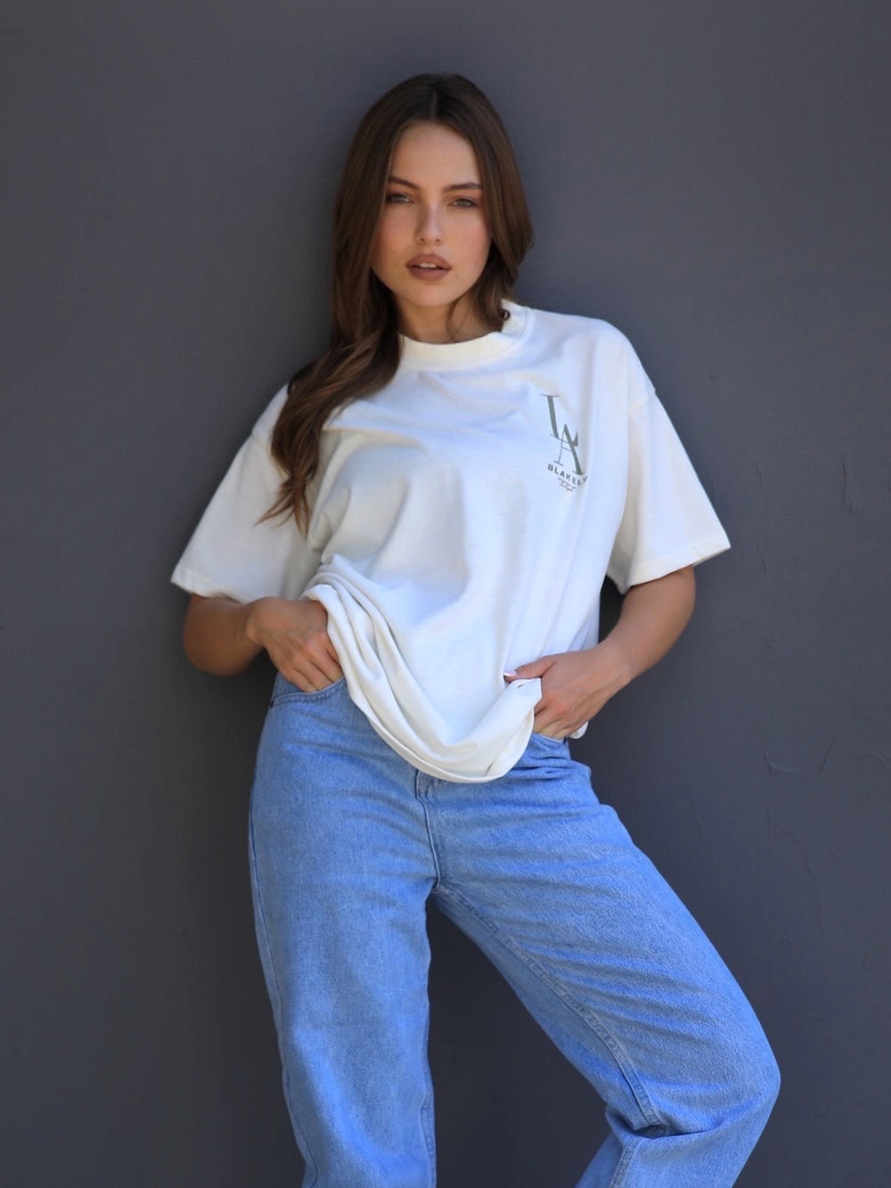 Blakely Studio Relaxed T-Shirt Ivory | OLJ769032