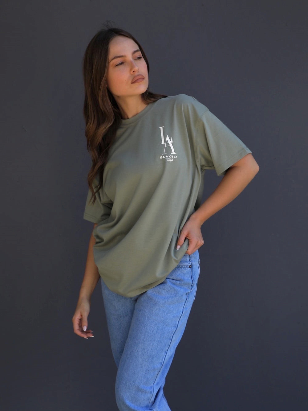 Blakely Studio Relaxed T-Shirt Zeytin Yeşili | JAO895026